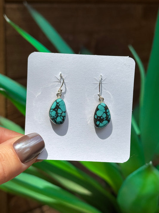 Prince turquoise sterling silver dangle earrings