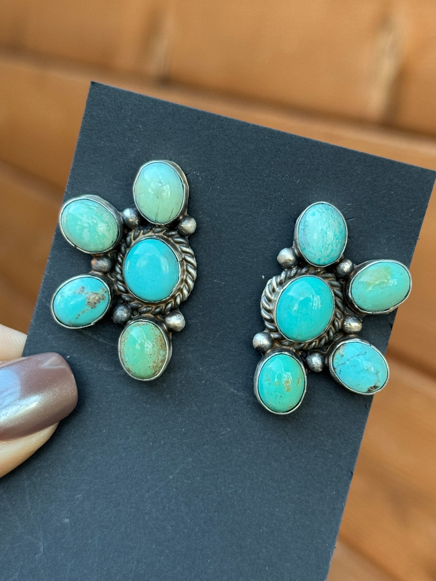 Cloud Mt. turquoise sterling silver earrings