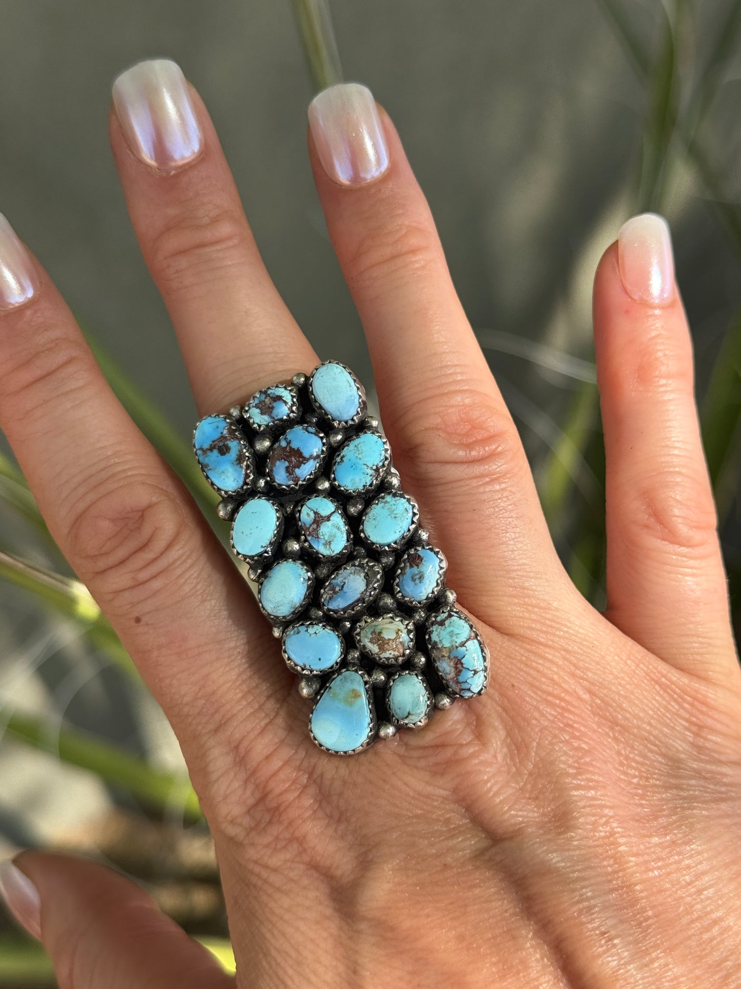 Golden Hills multi stone statement ring, adjustable