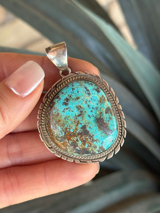 P. Skeets Sterling Silver Turquoise pendant
