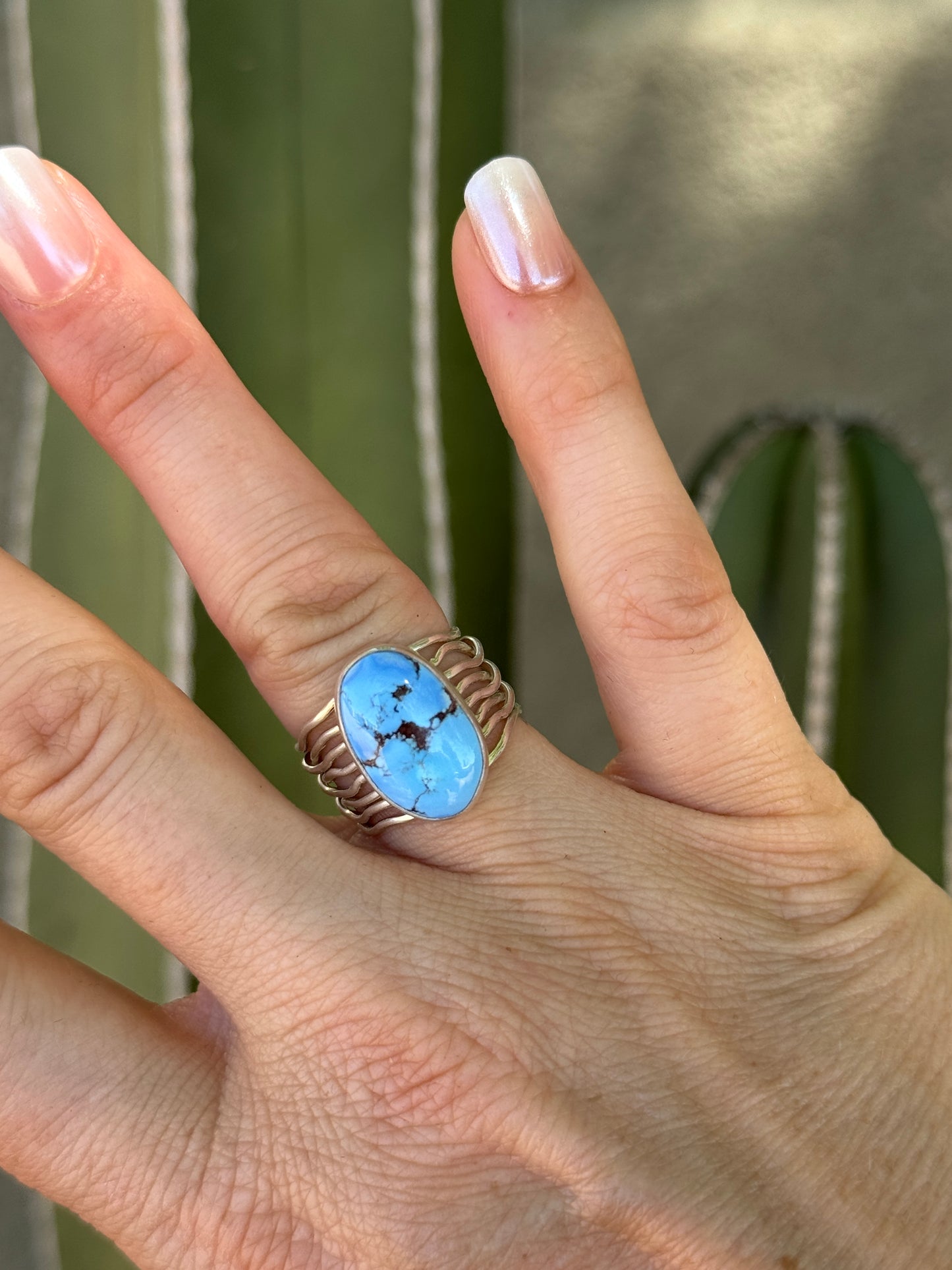 Golden Hills turquoise braided wire ring, size 7, 9, 9.5