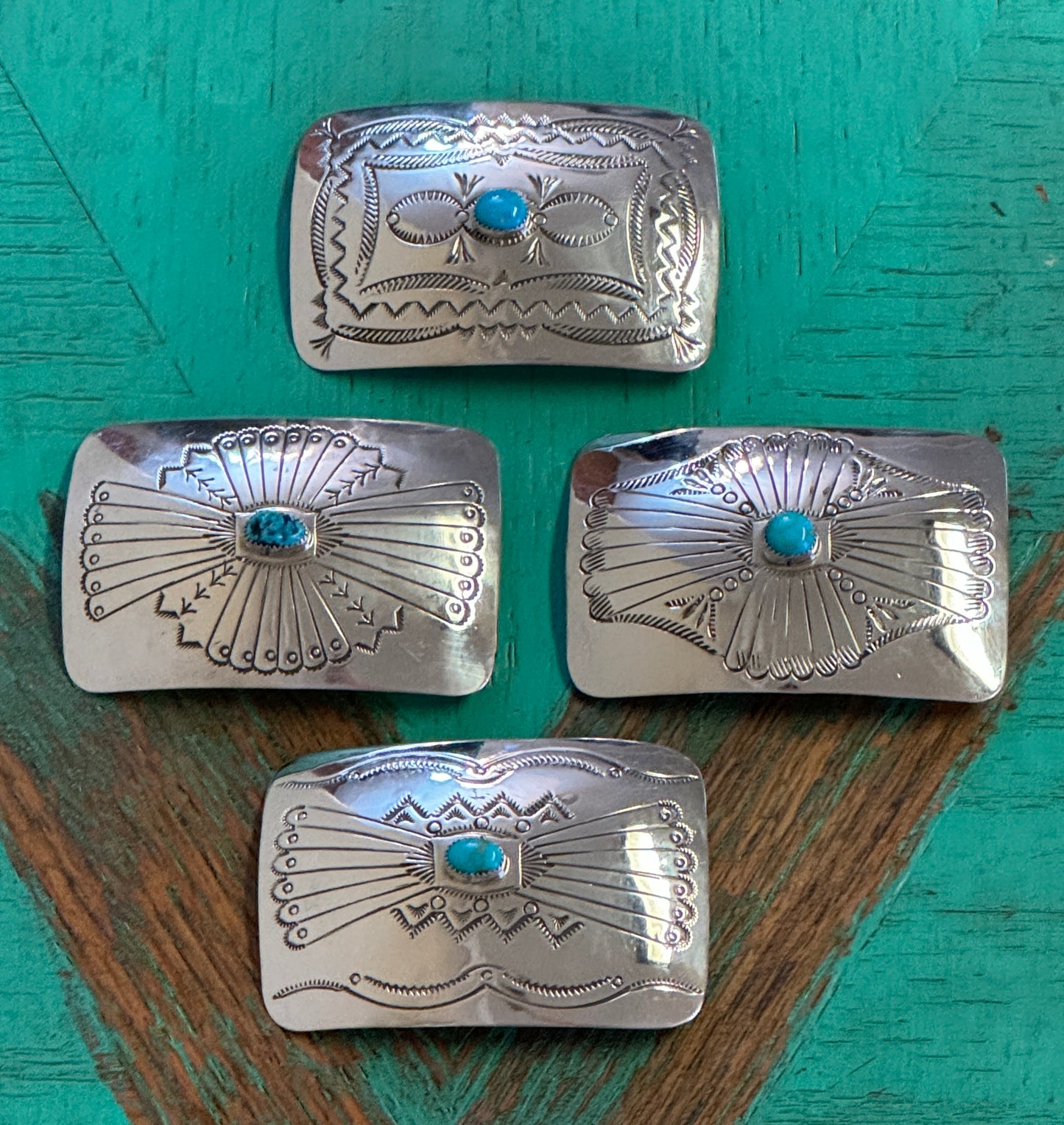 Sterling silver buckle with turquoise stone