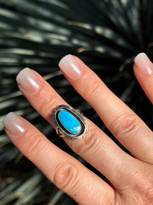 Blue Ridge turquoise Sterling Silver ring, size 6.5