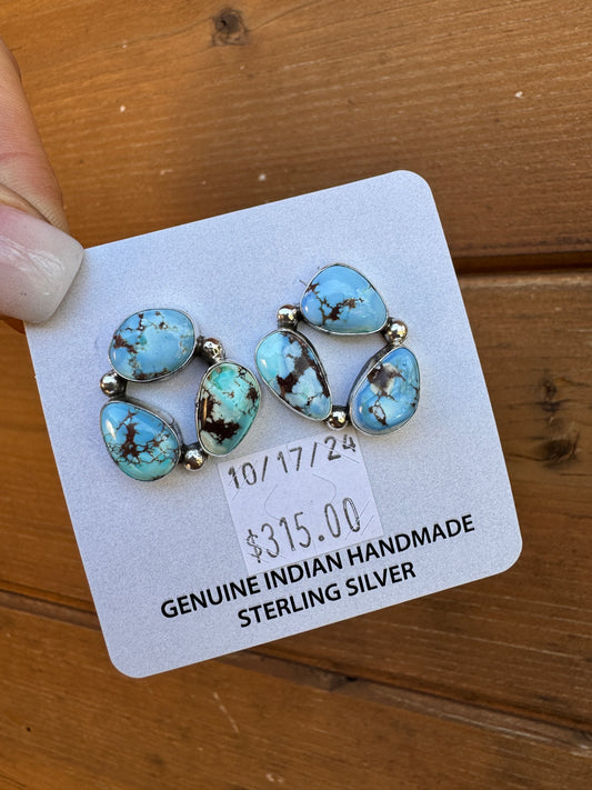 Golden Hills 3 stone earrings