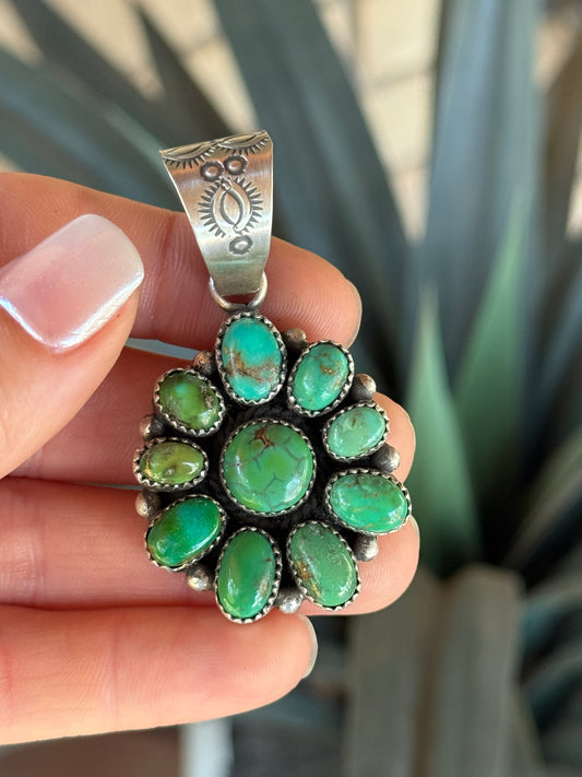 A. Spencer Sterling Silver Turquoise cluster