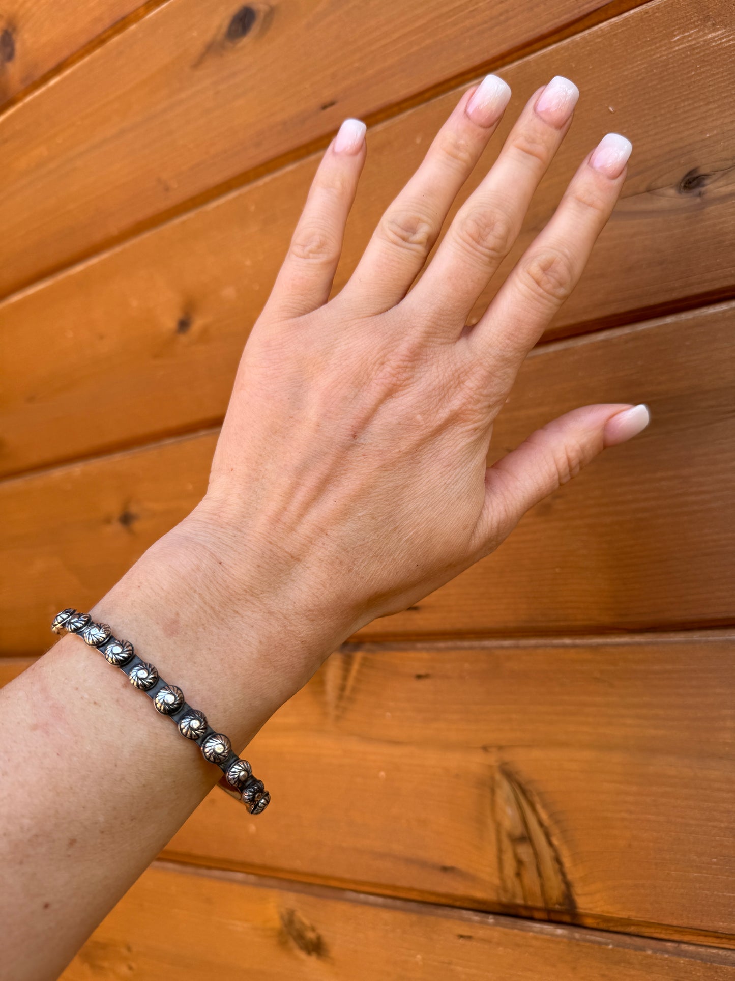Sterling silver stamped cuff