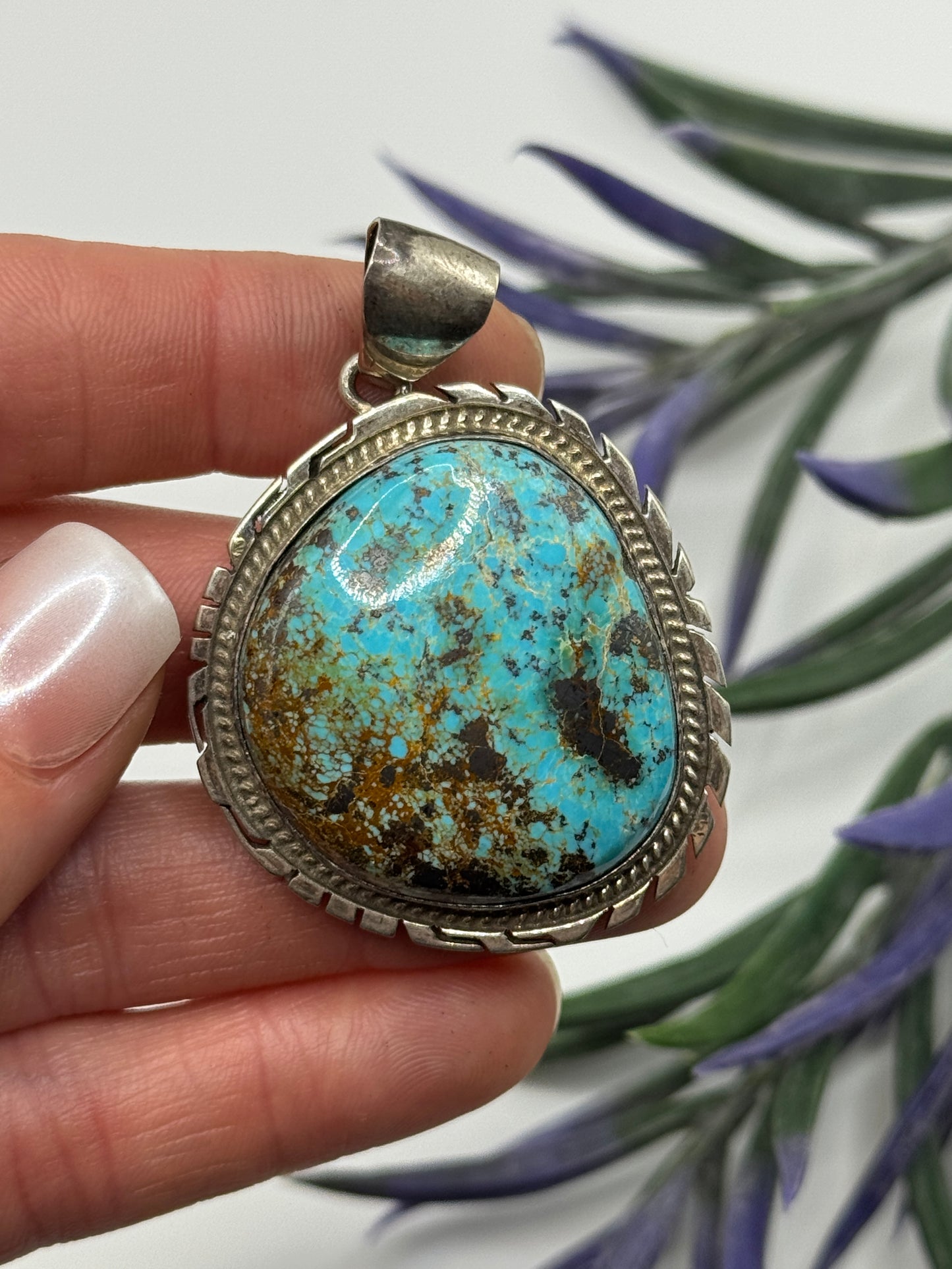 P. Skeets Sterling Silver Turquoise pendant