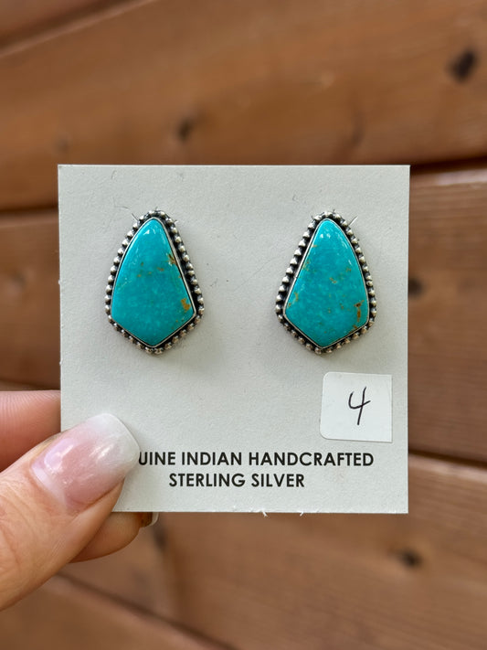 Kingman turquoise large stud earrings