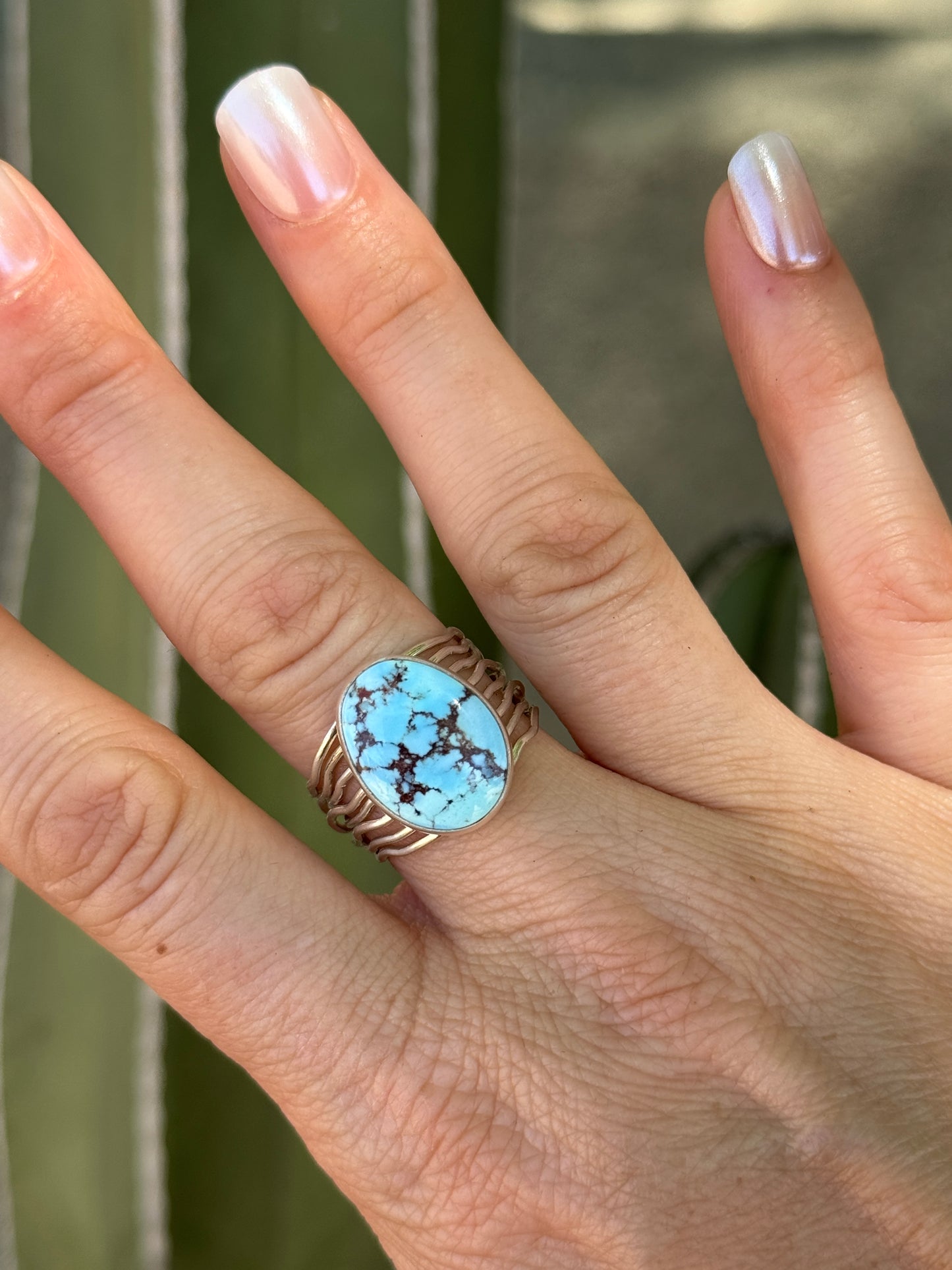 Golden Hills turquoise braided wire ring, size 7, 9, 9.5