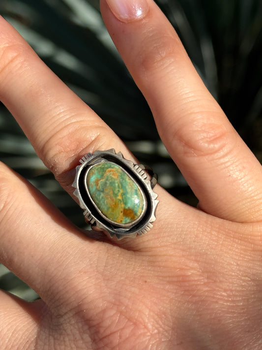 Turquoise sterling silver ring, size 8.5