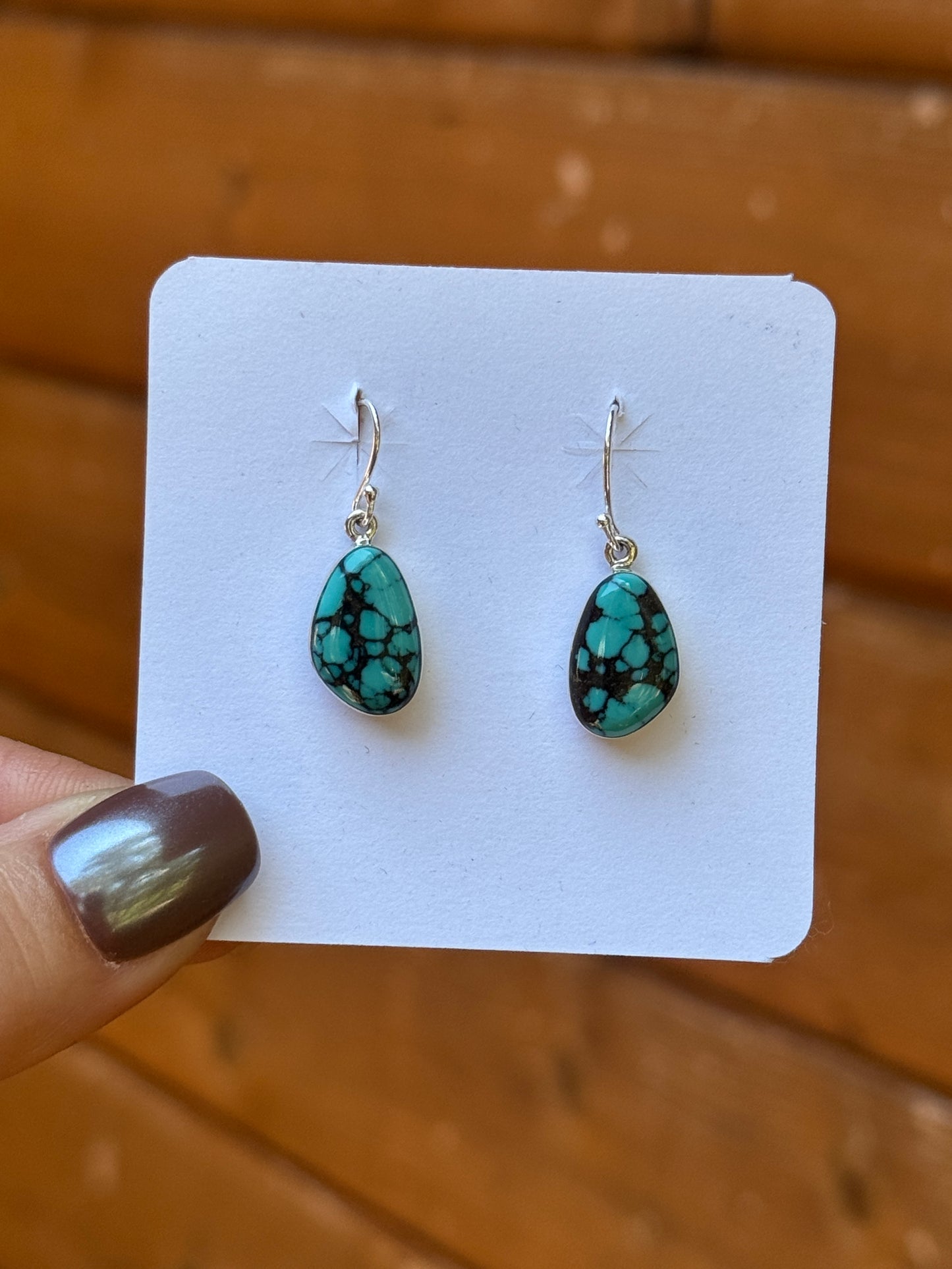 Prince turquoise sterling silver dangle earrings