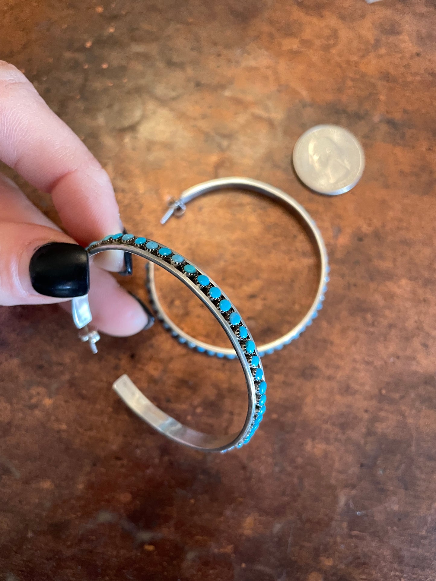 High quality Lois Tzuni turquoise hoops