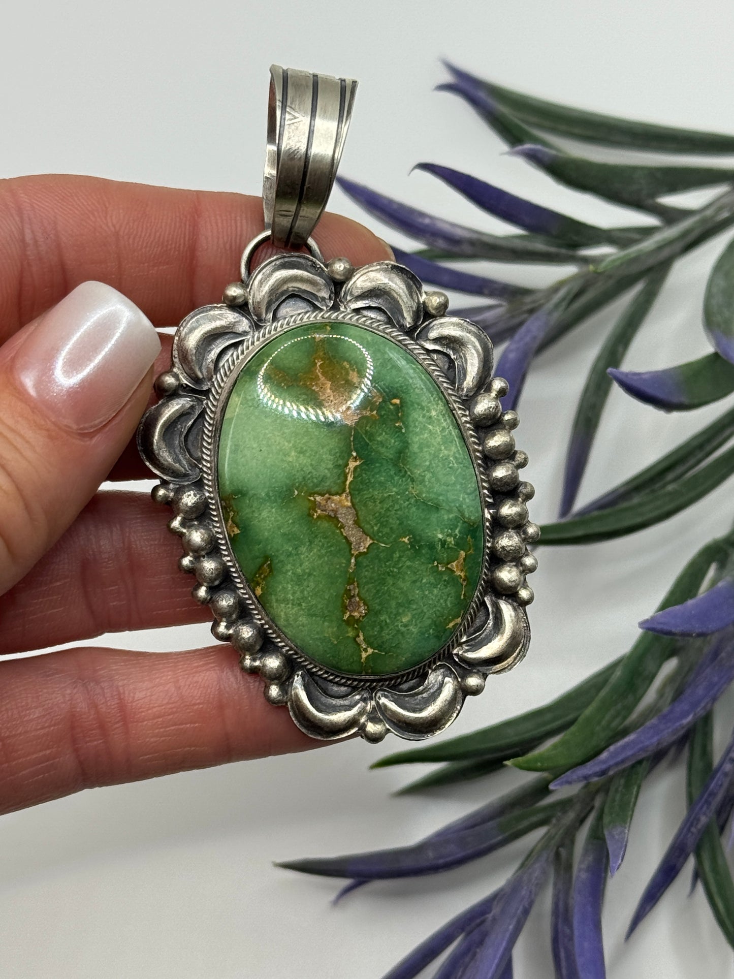 Tillie John Sterling Silver Sonoran Gold Turquoise pendant