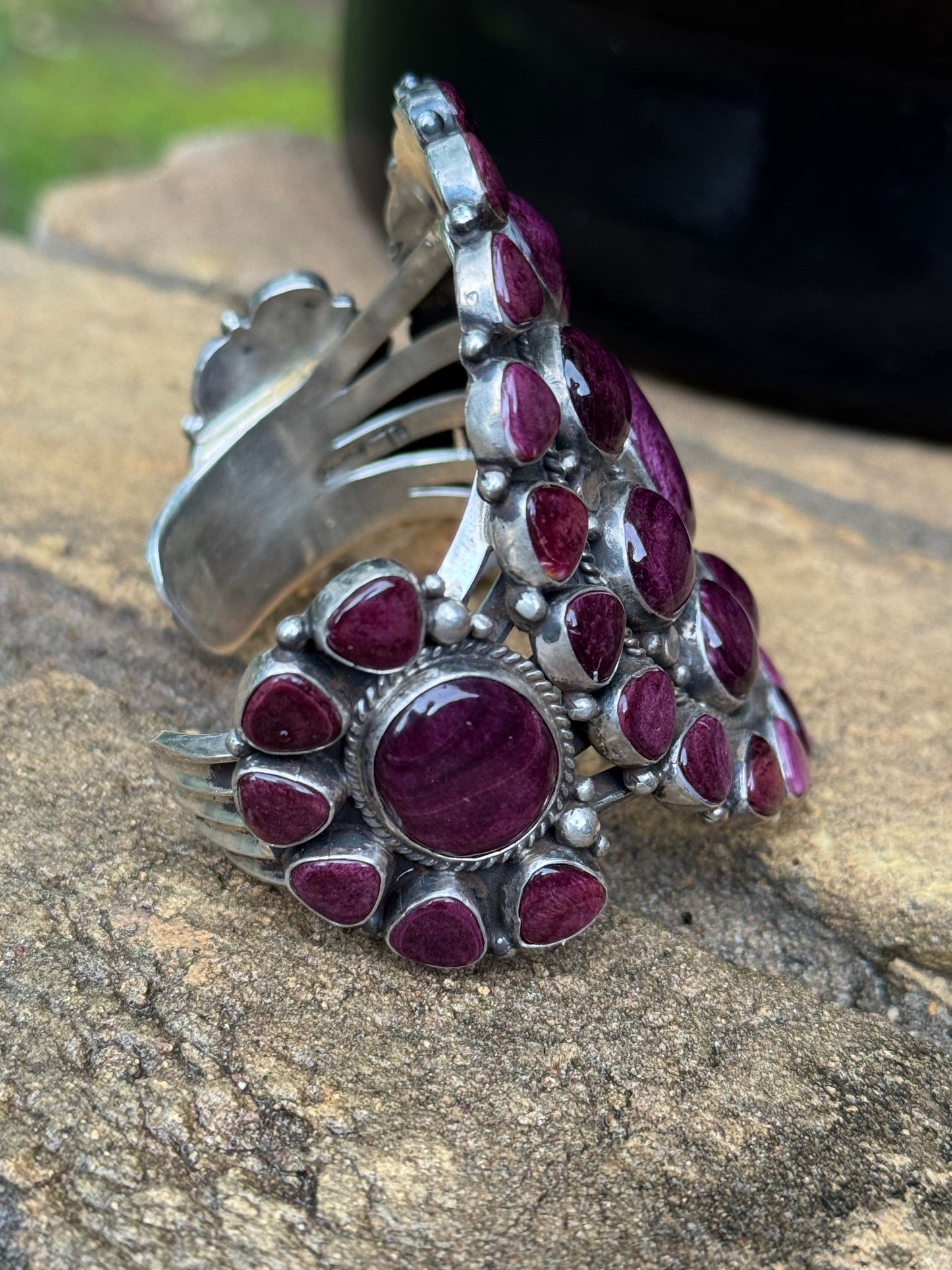Stunning, huge Purple Spiny Oyster cuff by Tyler Brown