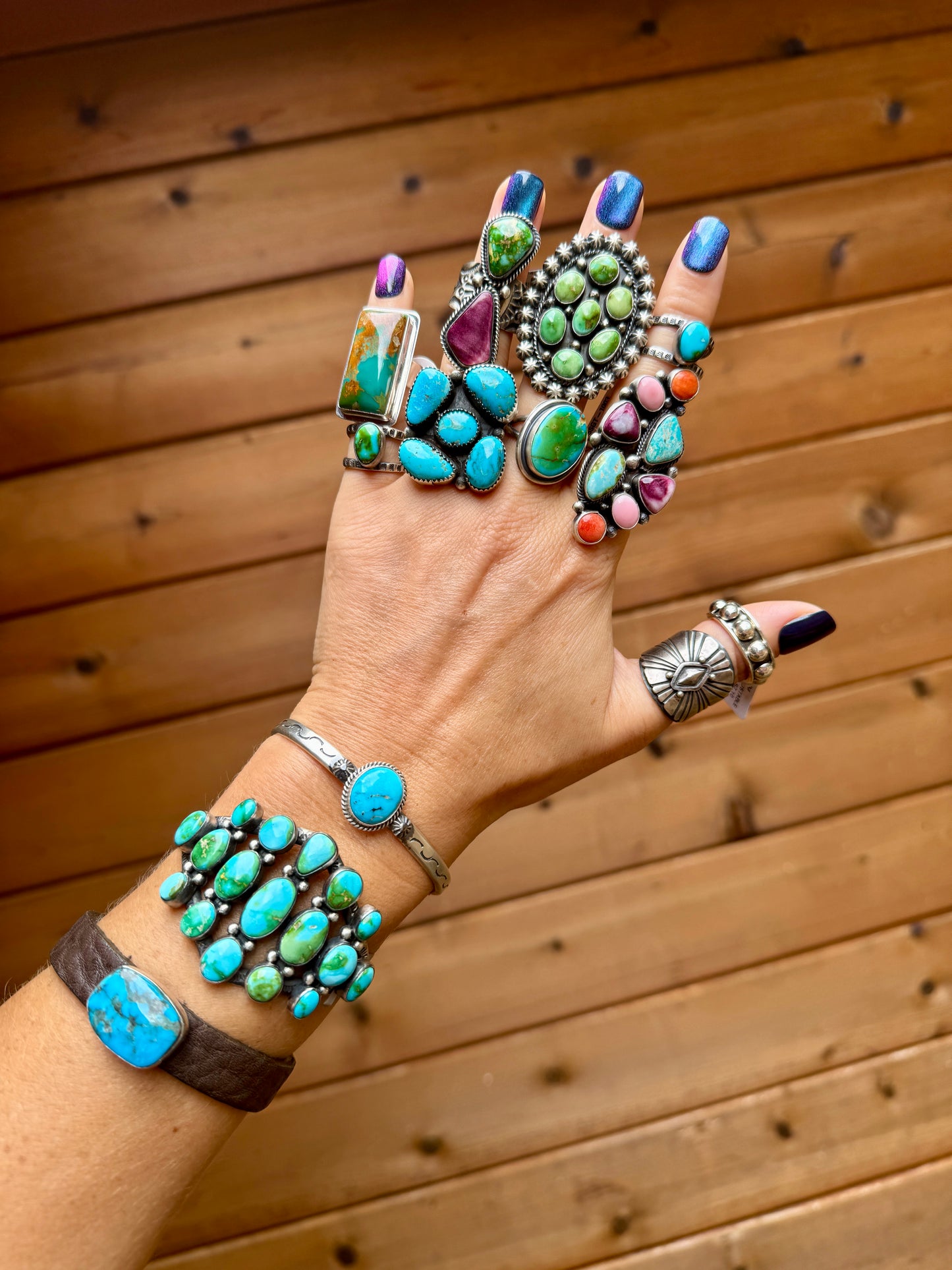 Multi color stone statement ring