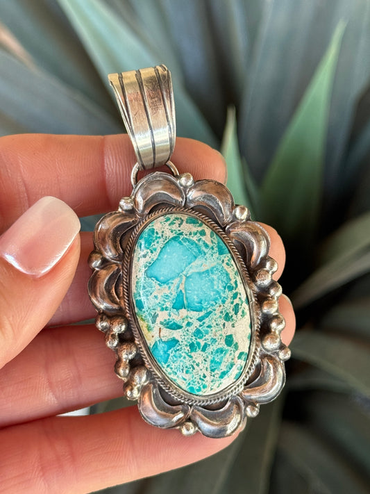 Amazing Tillie John Sterling Silver Turquoise pendant