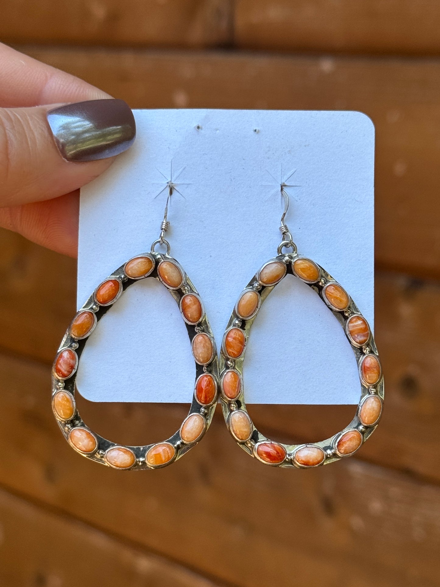 Sterling Silver Orange Spiny earrings