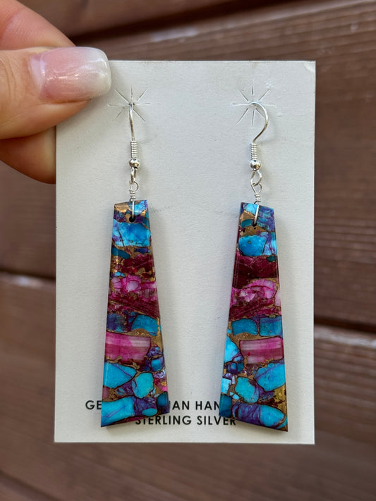 Dhalia slab earrings, Navajo handmade