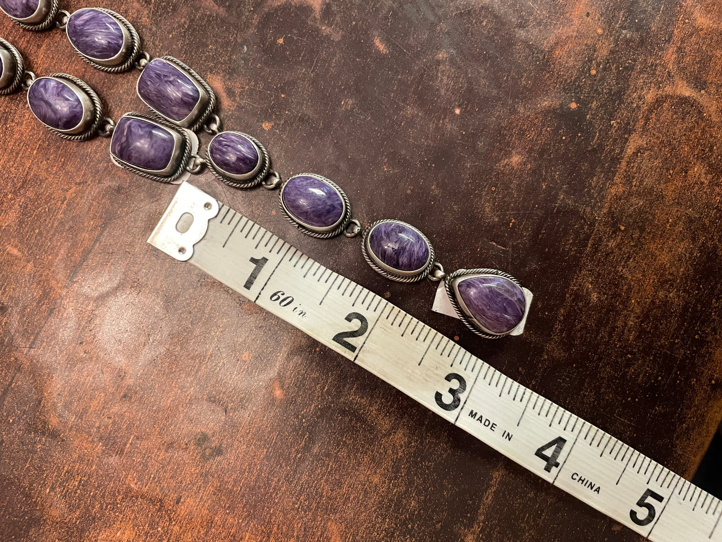 Pretty purple Charoite lariat necklace