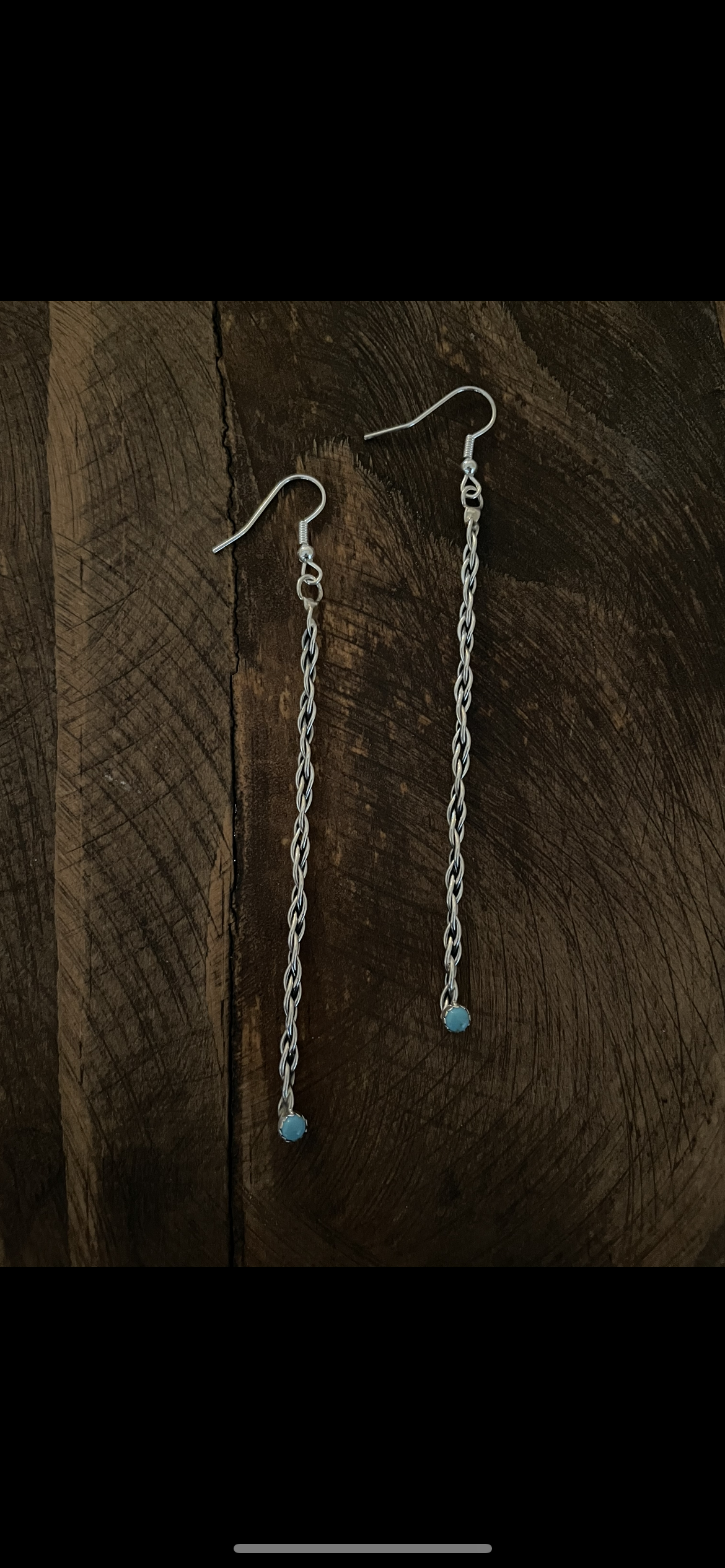 Long chain link with turquoise earrings