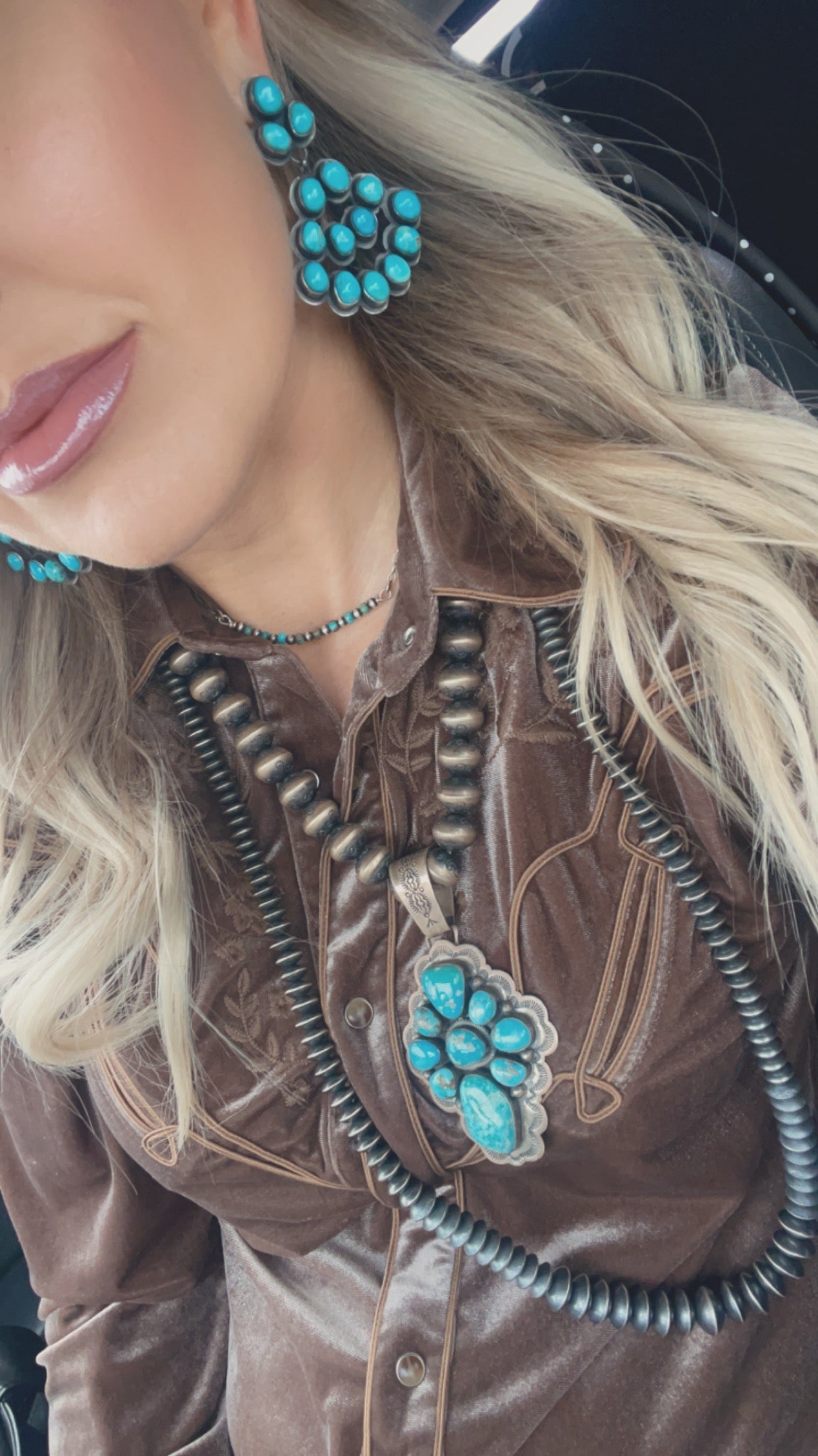 Turquoise and Navajo pearl necklace