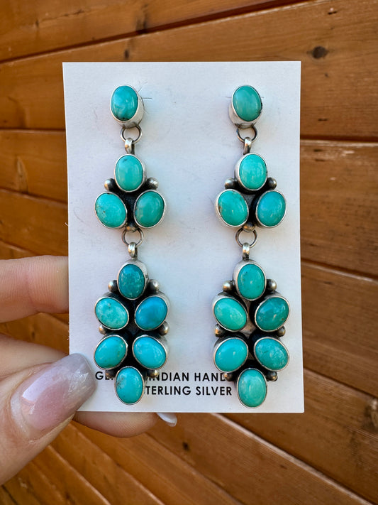 Statement Kingman Turquoise earrings