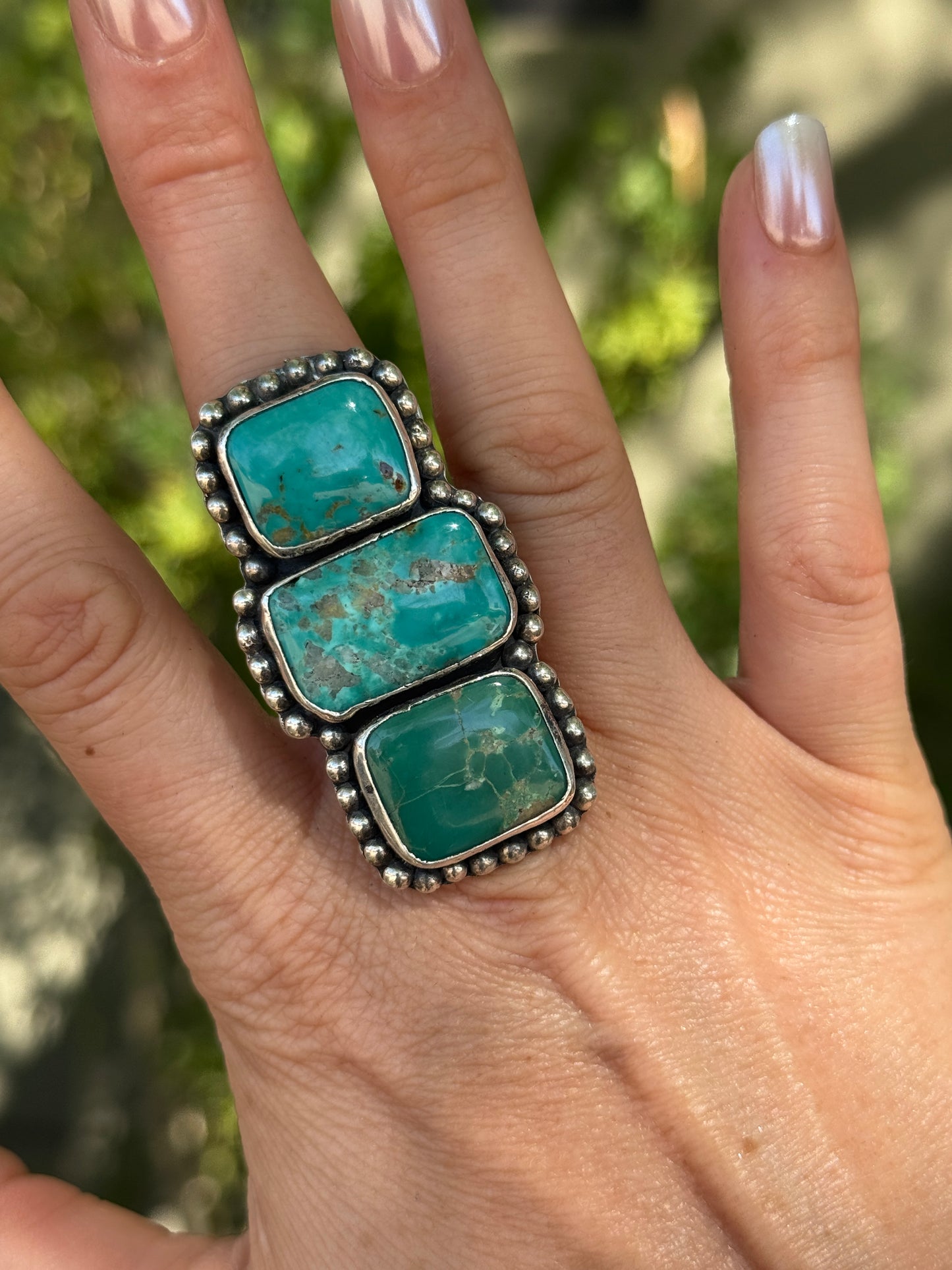 Federico turquoise statement ring, adjustable