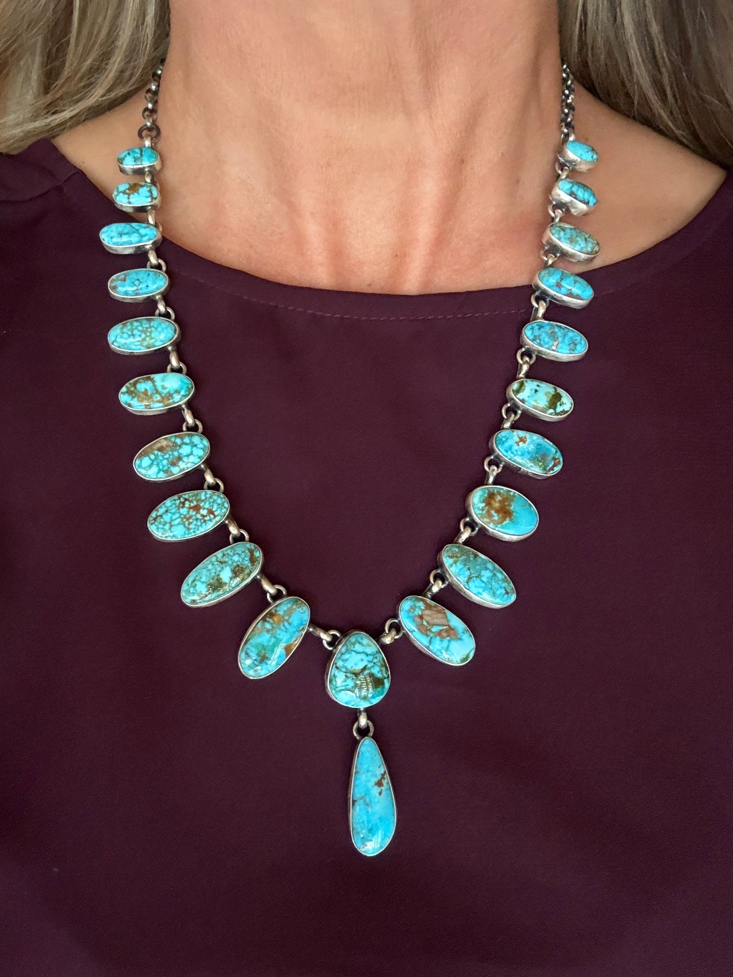 Stunning Kingman Turquoise necklace and earrings set