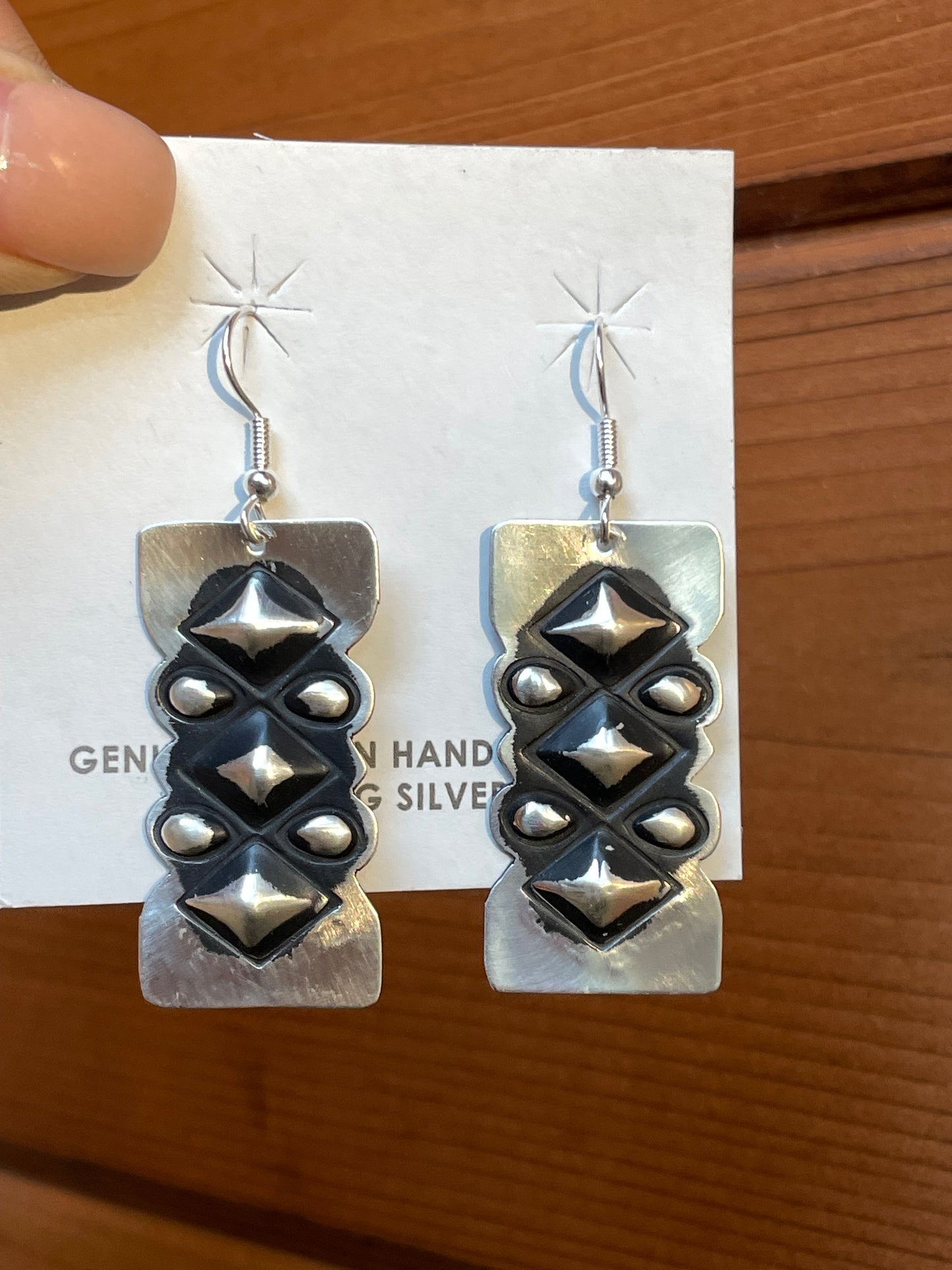 Stamped sterling silver earrings