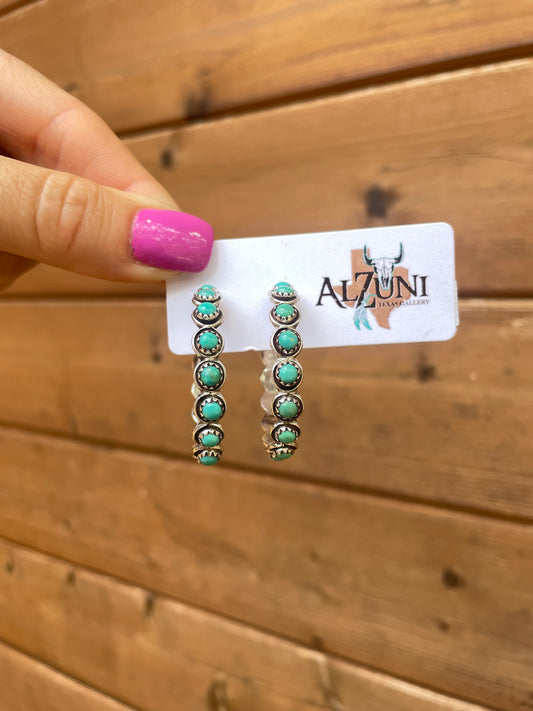 High quality turquoise hoop earrings