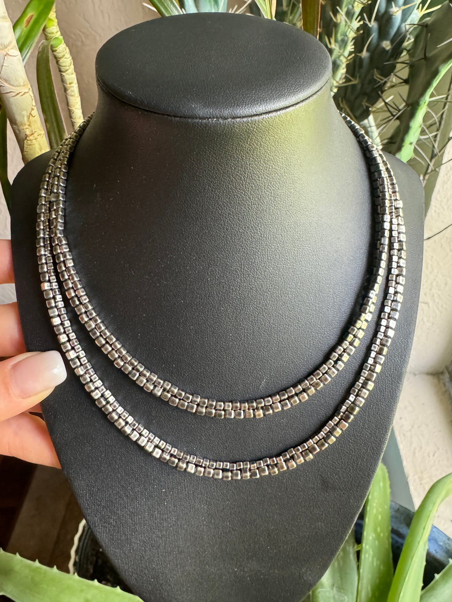 Square Box Navajo Pearl Necklace