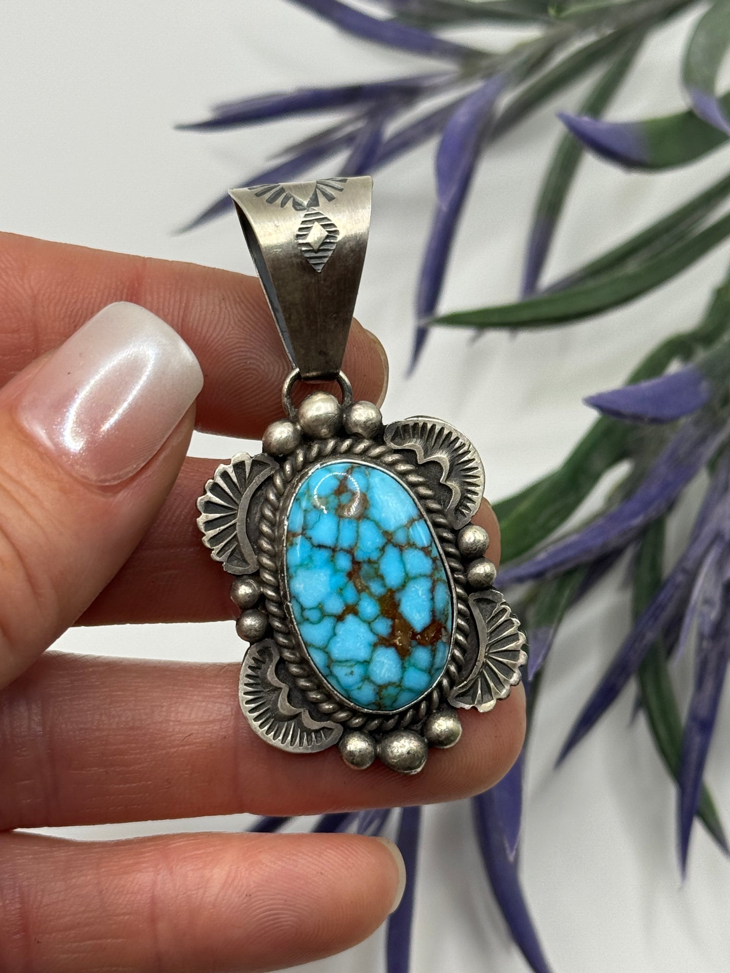 Jimmy Lee Sterling Silver webbed Kingman pendant