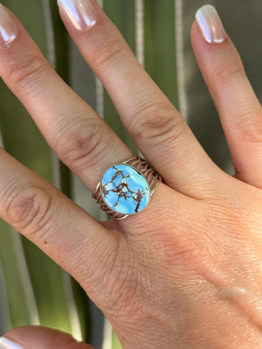 Golden Hills turquoise braided wire ring, size 7, 9, 9.5