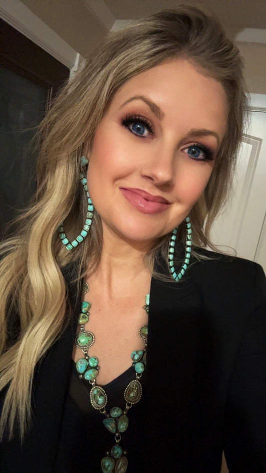 Fabulous 4.5” statement Turquoise earrings
