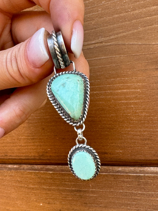 Exclamation point turquoise pendant