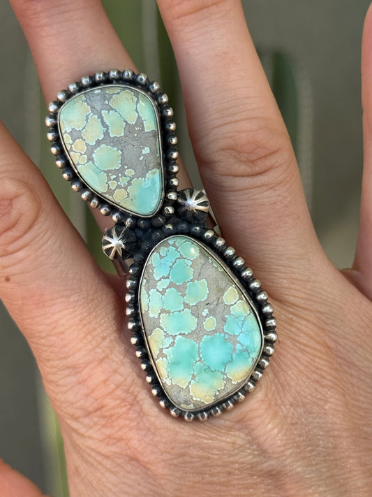 Amazing Iron Maiden sterling silver statement ring, adjustable 9.5 or smaller