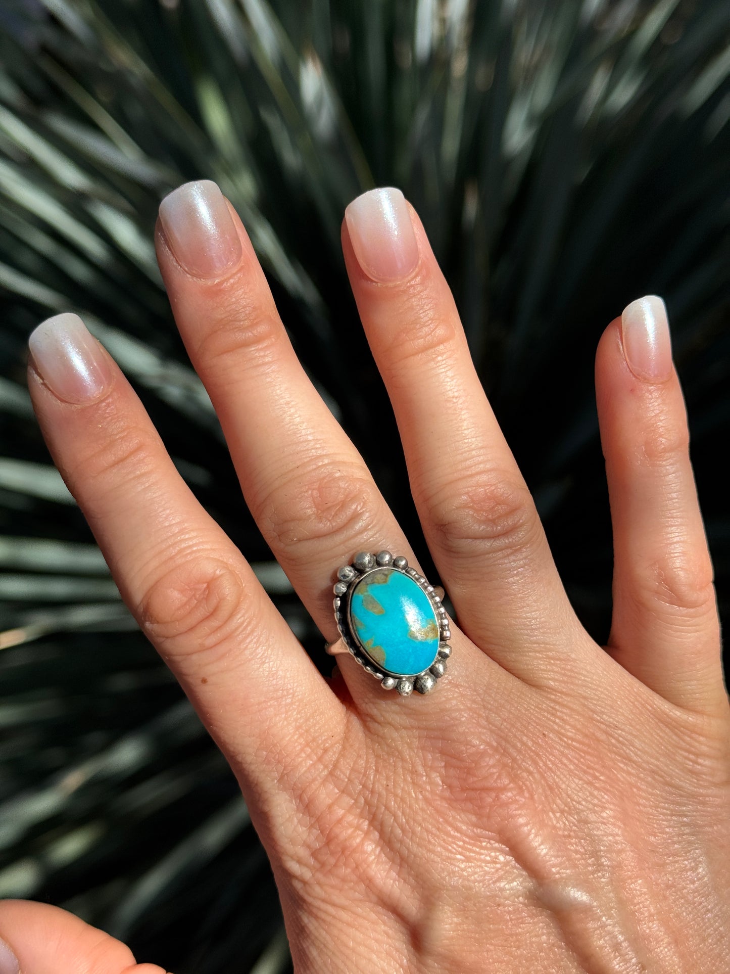Sonoran turquoise Sterling silver ring, size 9.5