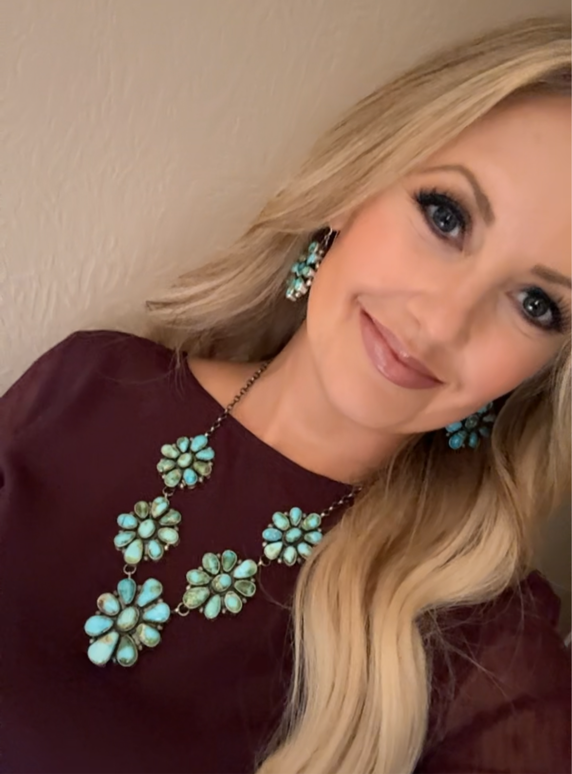 Sonoran Gold cluster necklace and earrings set