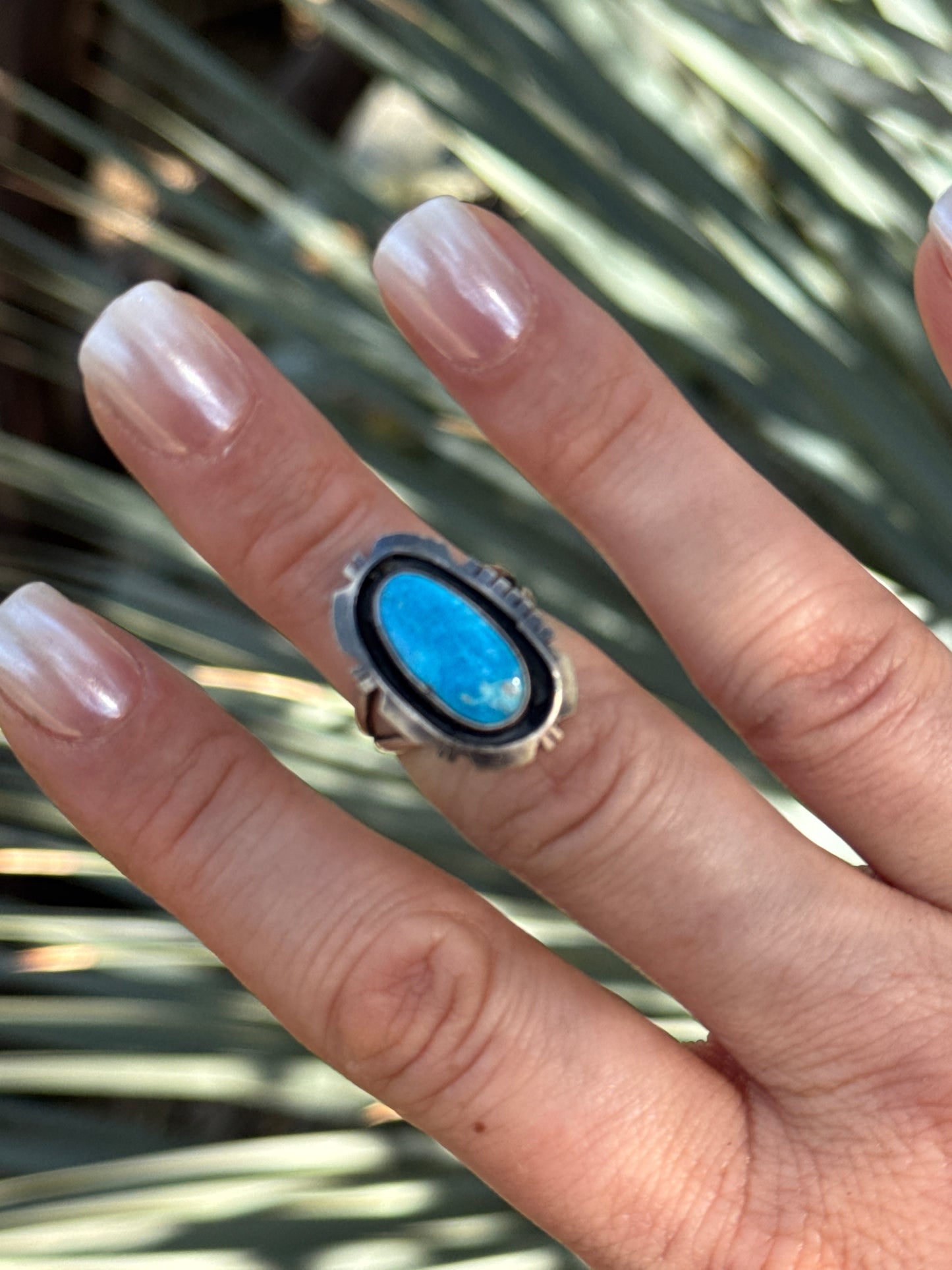 Blue Ridge turquoise Sterling Silver ring, size 6.5