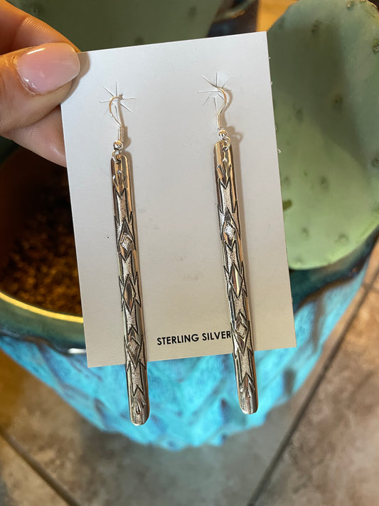 Long sterling silver earrings