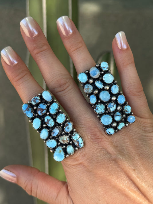 Golden Hills multi stone statement ring, adjustable