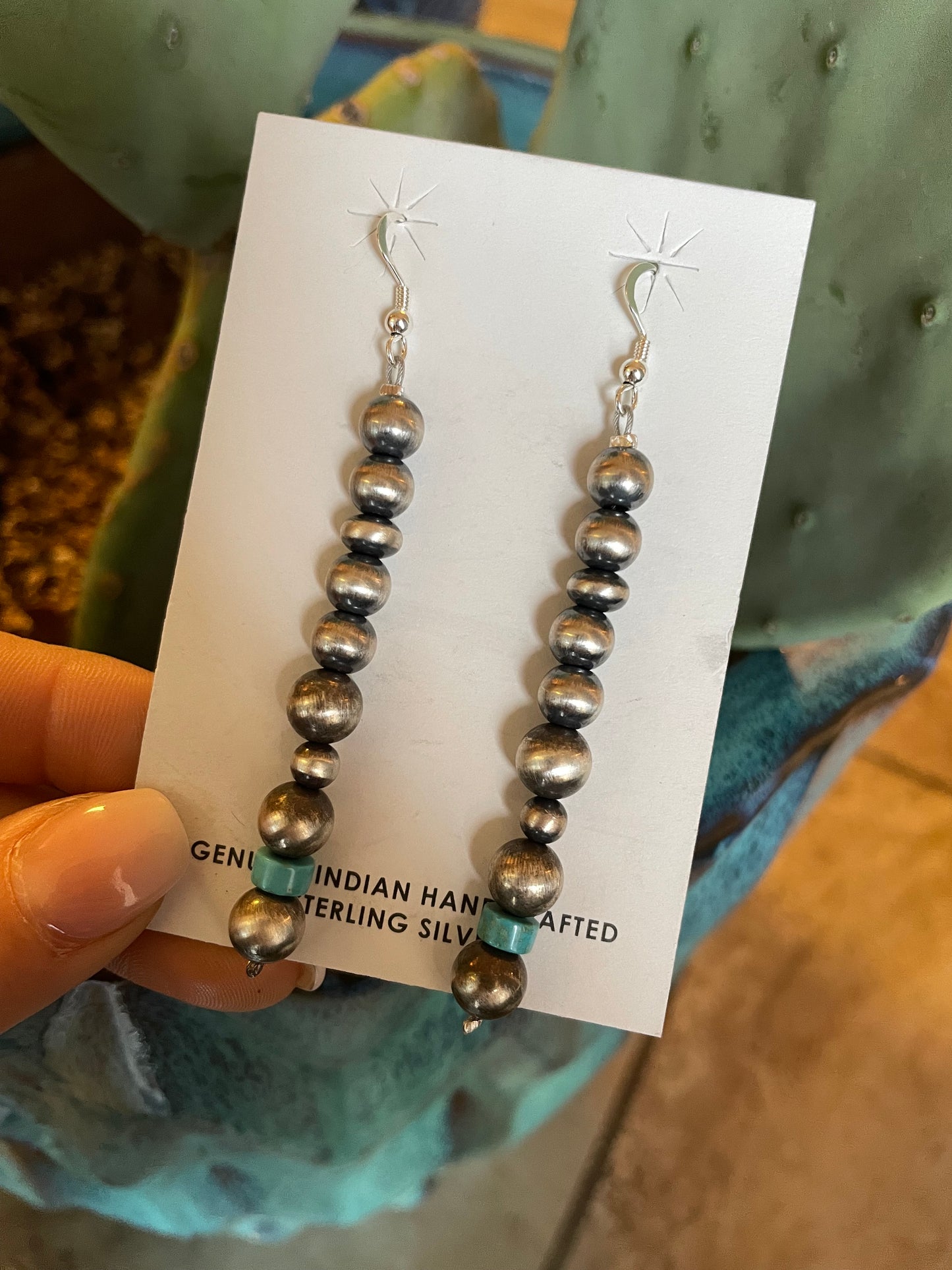 Navajo pearl and turquoise earrings