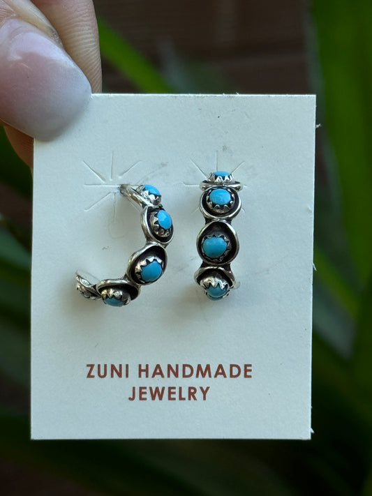 Small snake-eye hoop earrings